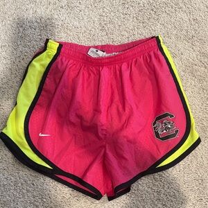 Nike Gamecocks Women's Vibrant Pink and Yellow Athletic Shorts